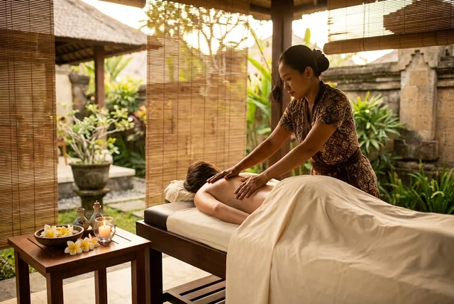 Relaxing Balinese recovery oil massage on a rest day in Bali
